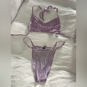 Kendall & Kylie Purple Zebra Print Bikini Set